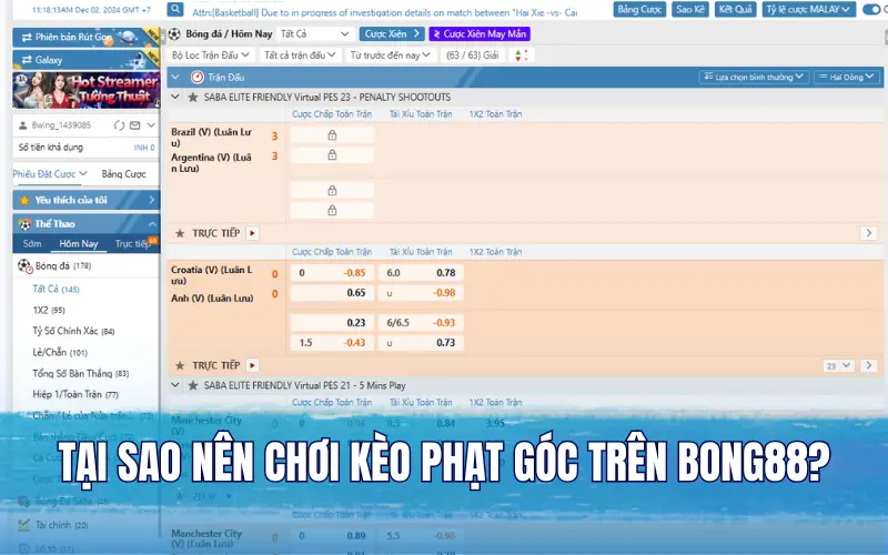 Tại sao nên chơi kèo phạt góc trên Bong88?