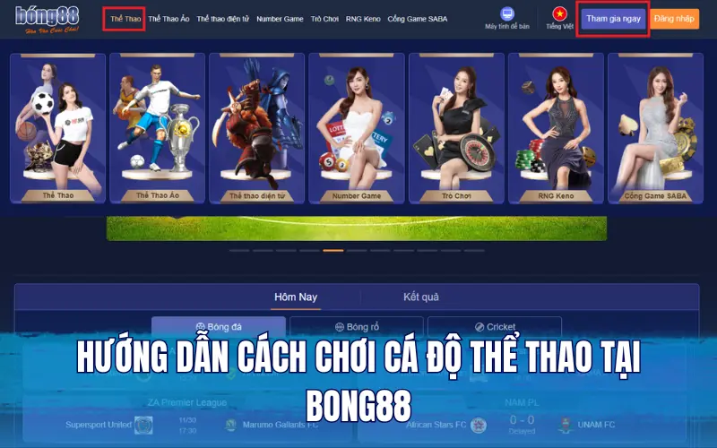 Hướng dẫn cách chơi cá độ thể thao tại Bong88