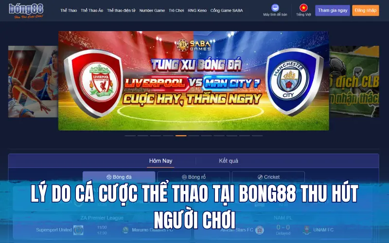 Lý do cá cược thể thao tại Bong88 thu hút người chơi